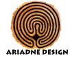 Logo of Ariadne Design, an image of a maze with the text Ariadne Design below